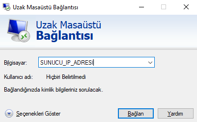 Sunucu IP Adresi Girme