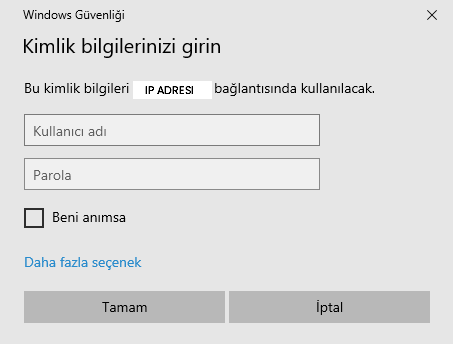 Kimlik Bilgilerini Girme